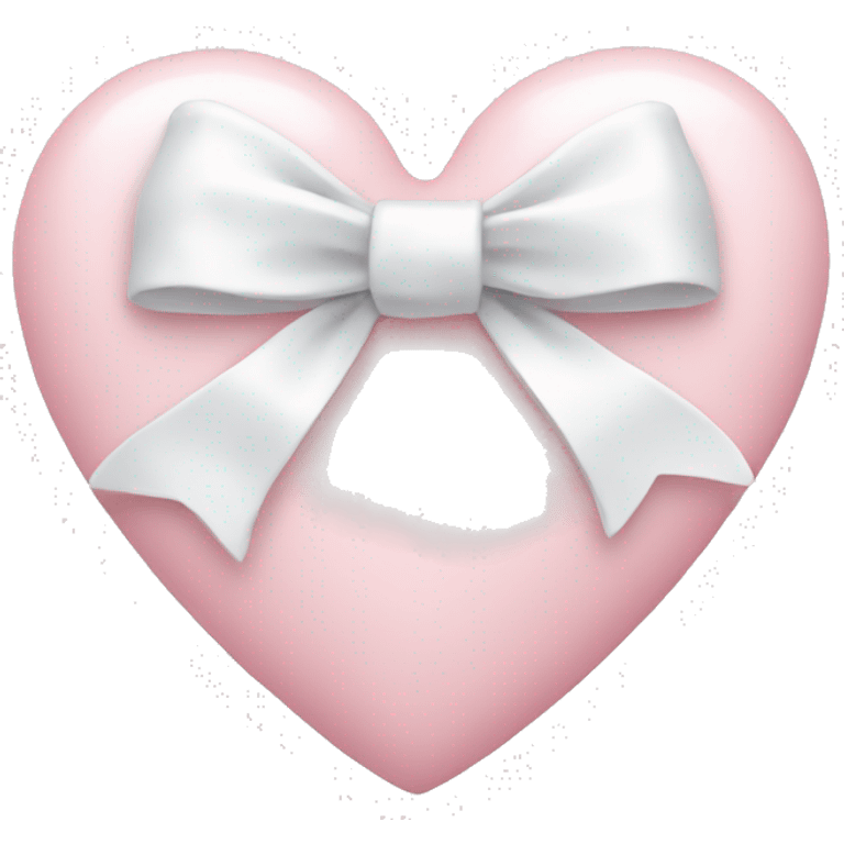 Pastel pink heart with white bow emoji