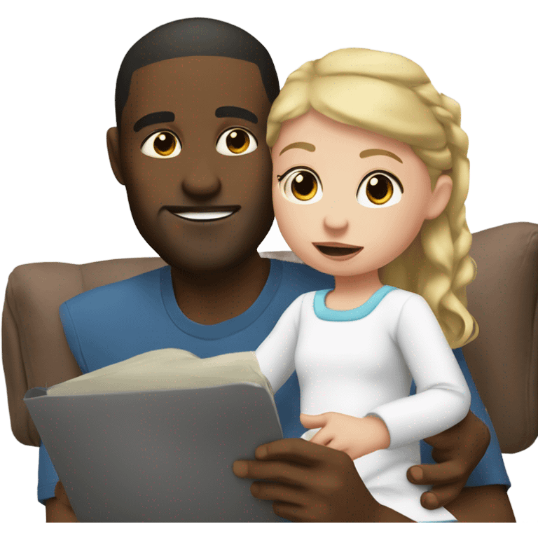 black man babysitting an white 2 year old girl emoji