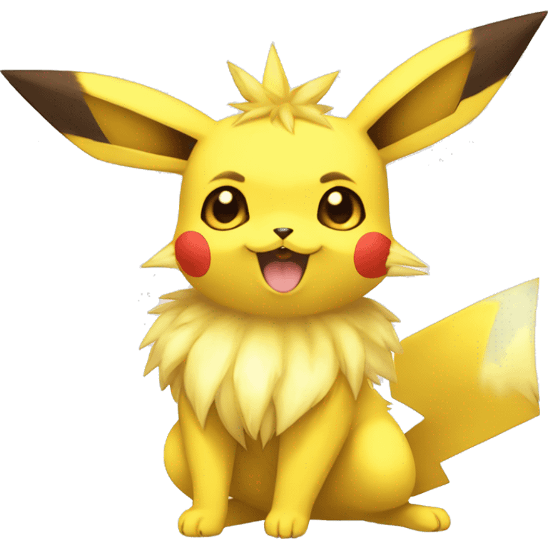 Pikachu-Eevee-Jolteon full body emoji