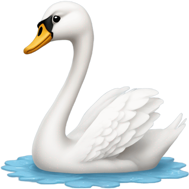 Swan wearing a bow  emoji