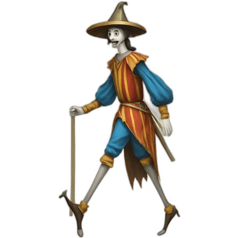 Stilt Walker walking, medieval fair emoji