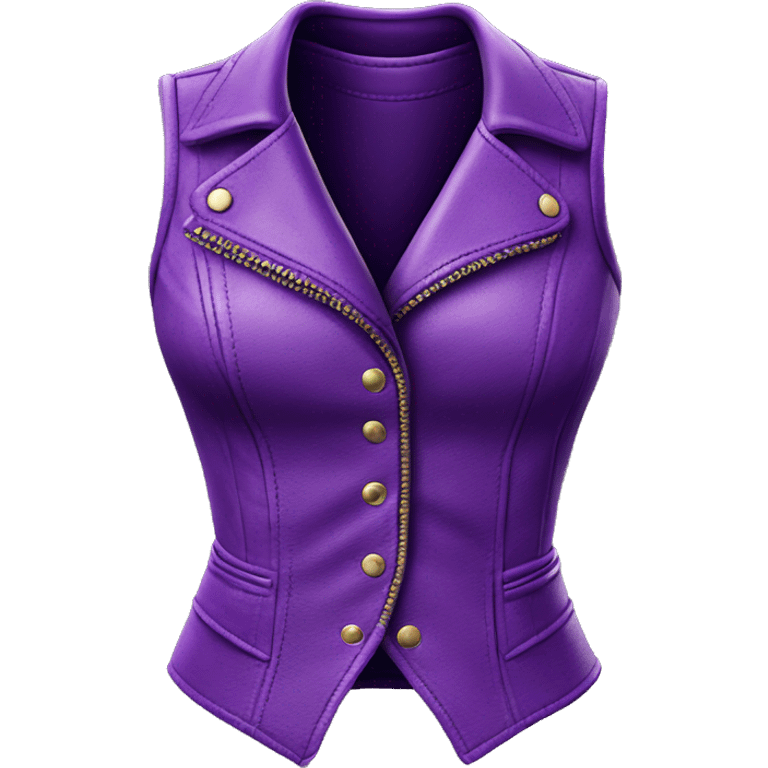 Realistic isolated purple leather feminine fashion hater top vest. emoji