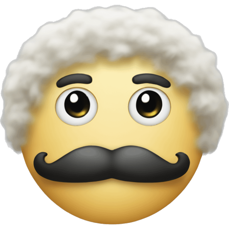 disguised face emoji, fluffy moustache. emoji