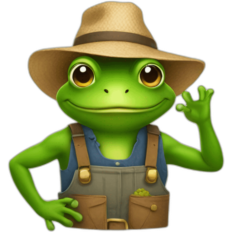 Farmer frog emoji