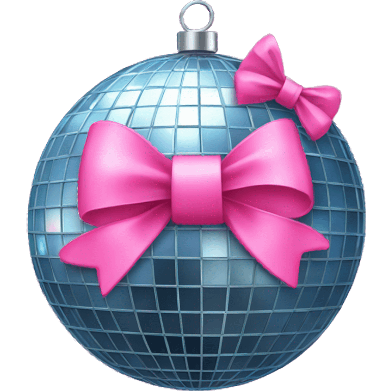 disco ball with pink bow emoji