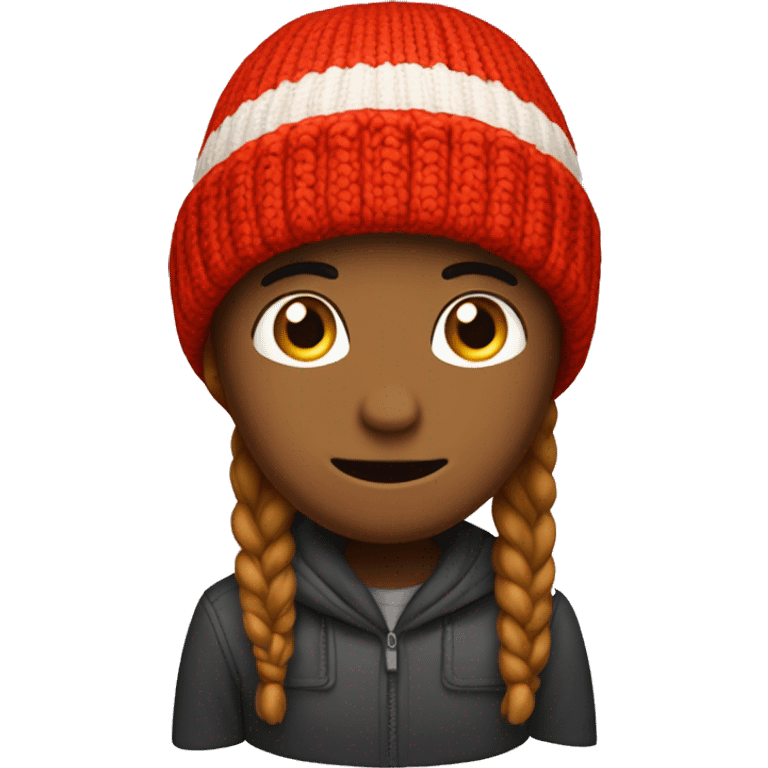 Red winter beanie no head emoji