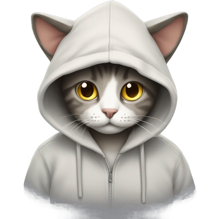 Cat wearing hoodie  emoji