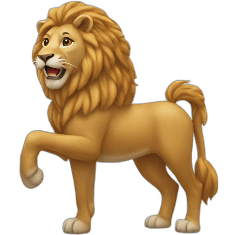 Un lion sur un cheval emoji