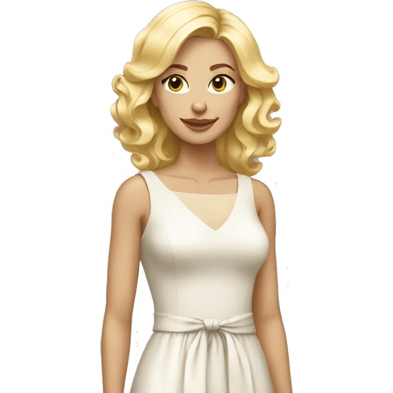 blonde woman cury dress emoji