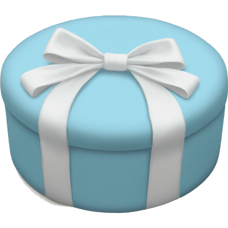 Baby blue round ottoman with a white bow on it emoji