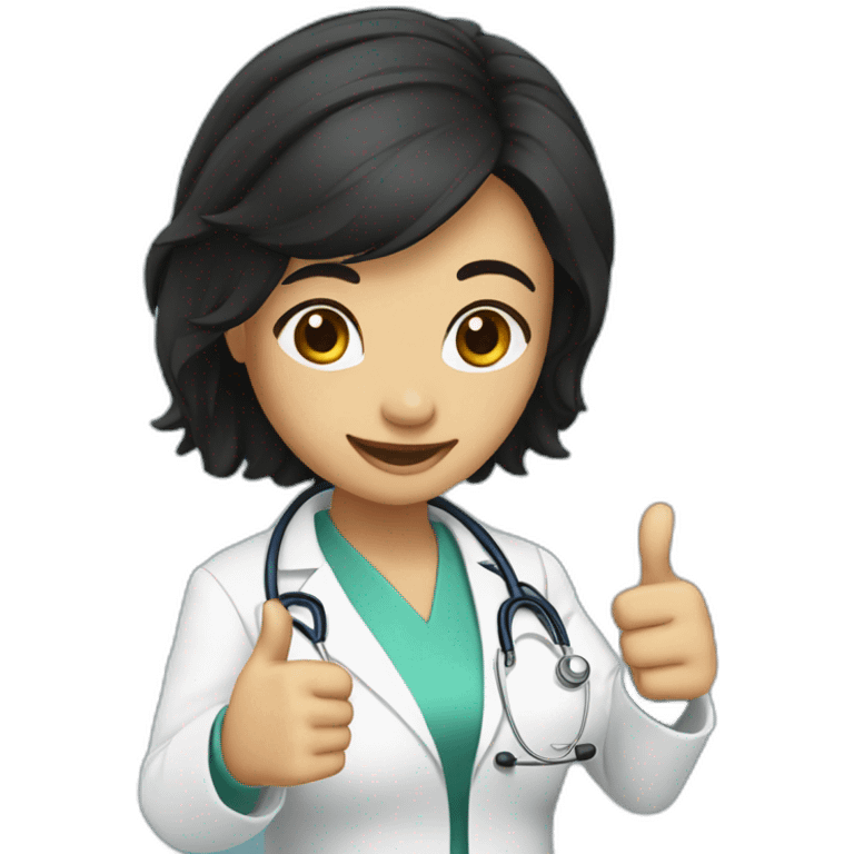 doctor girl with dark hair thumbs up emoji