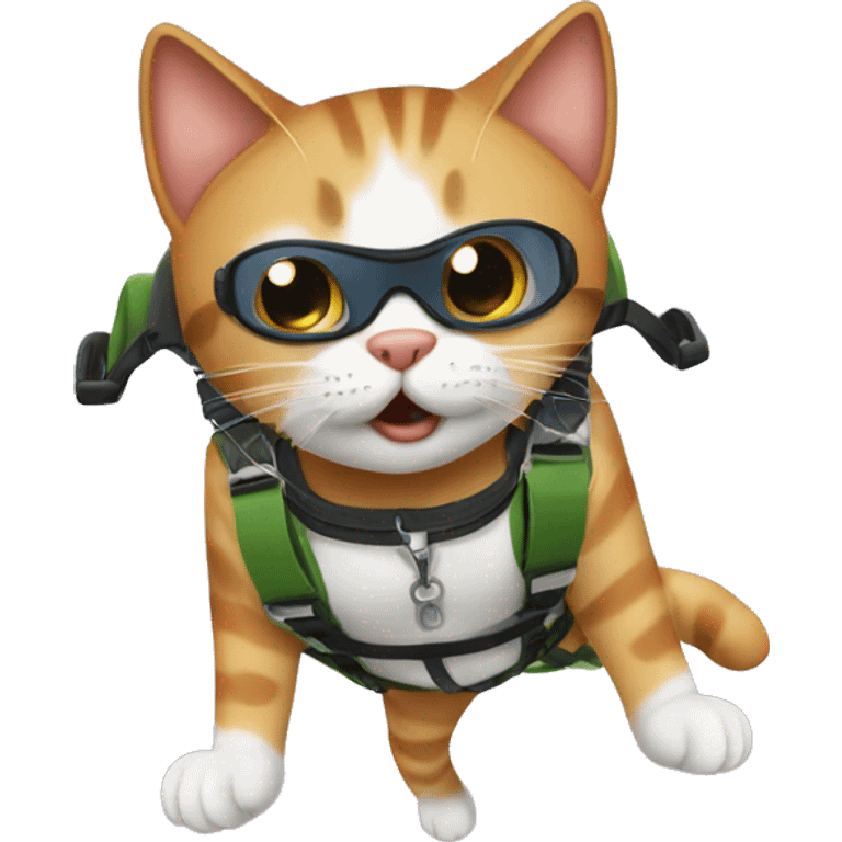 a cat who recently went skydiving while having an existential crisis about his recent divorce emoji