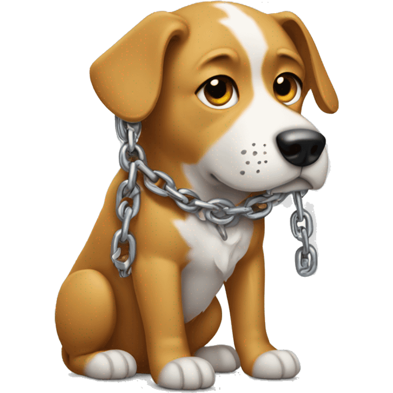 Dog dripped out in chain emoji