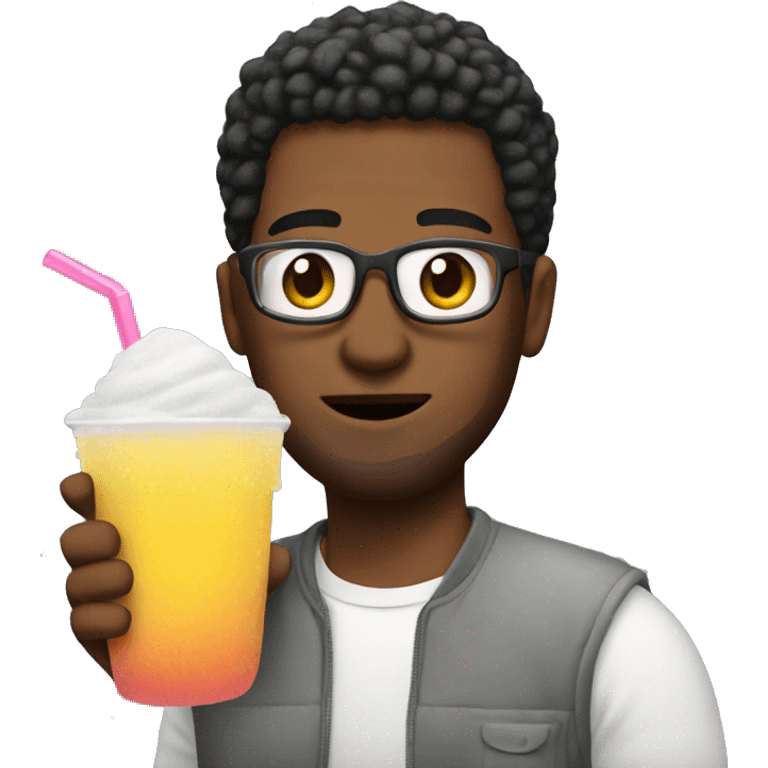 big back person with slushie  emoji