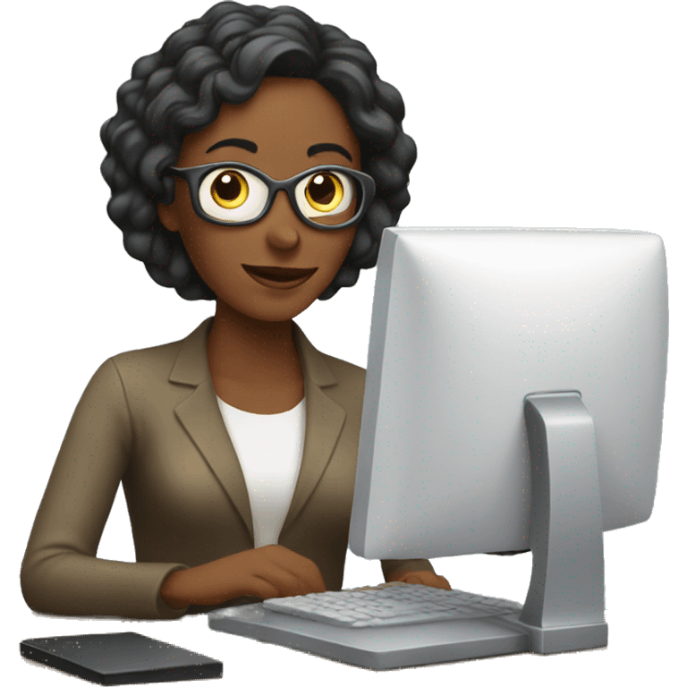 What woman with computer  emoji