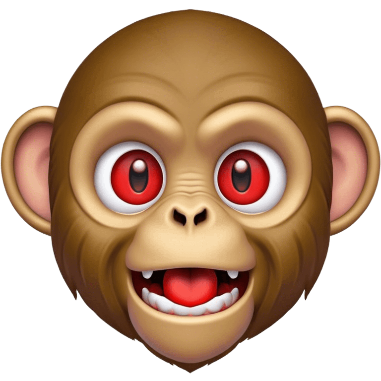 Scary Monkey with red eyes and human mouth emoji