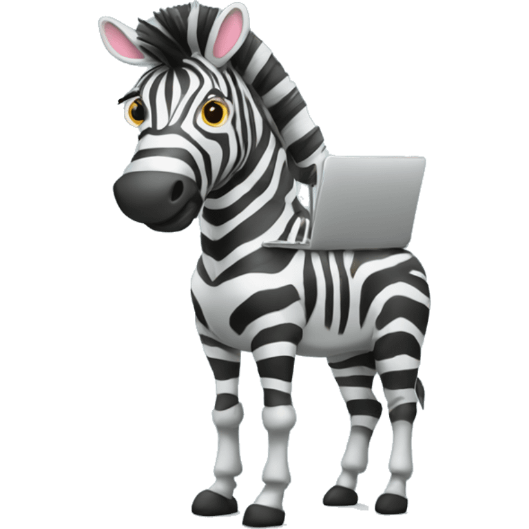 bober as zebra with laptop emoji