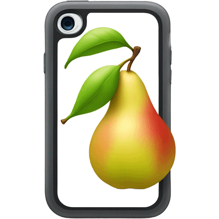 iPhone but instead of an apple on the back put a pear on it  emoji