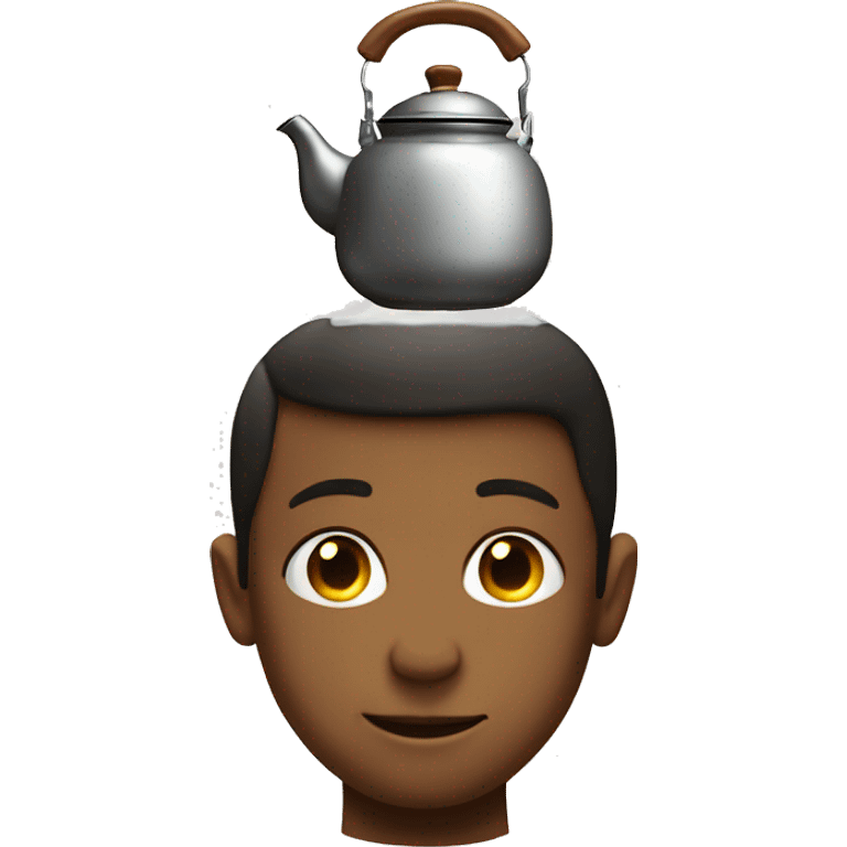 Tea kettle on boy's head emoji