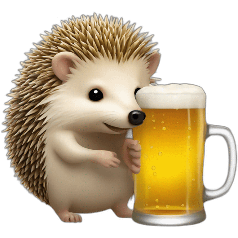 hedgehog drink beer hold bitcoin emoji