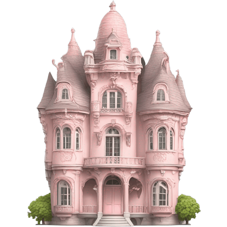 vintage rococo pale pink castle emoji