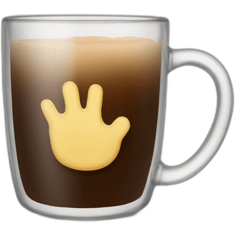 hand holding glass coffee mug emoji