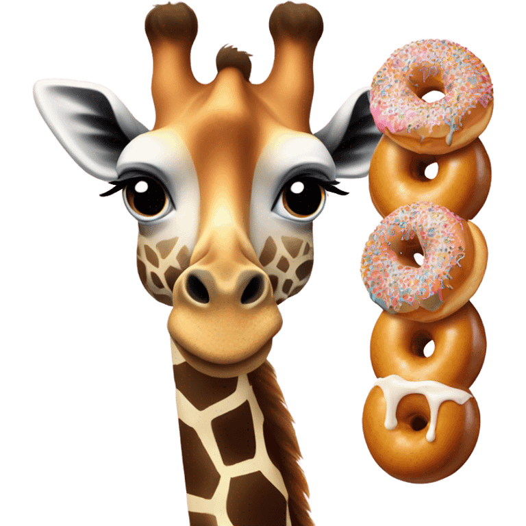 Giraffe eating a donut emoji