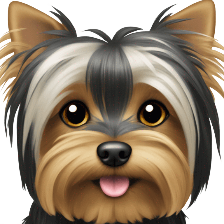 yorkie parti white black emoji