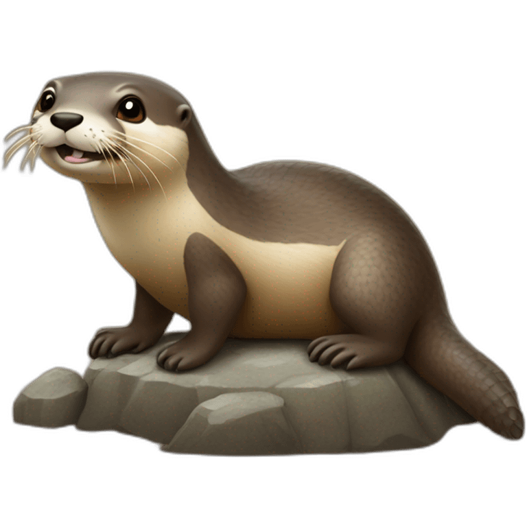 Loutre sur tortue  emoji