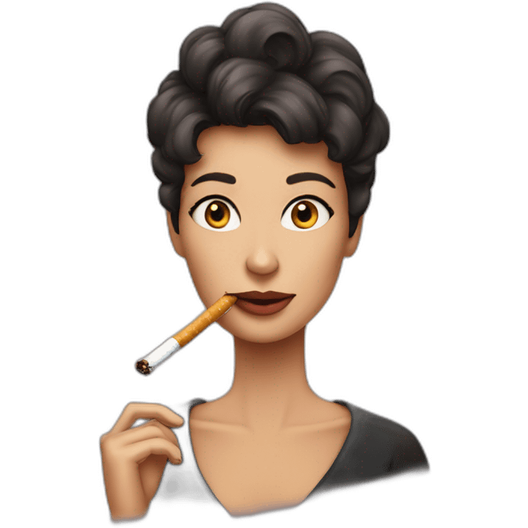 Irina fume une cigarette emoji