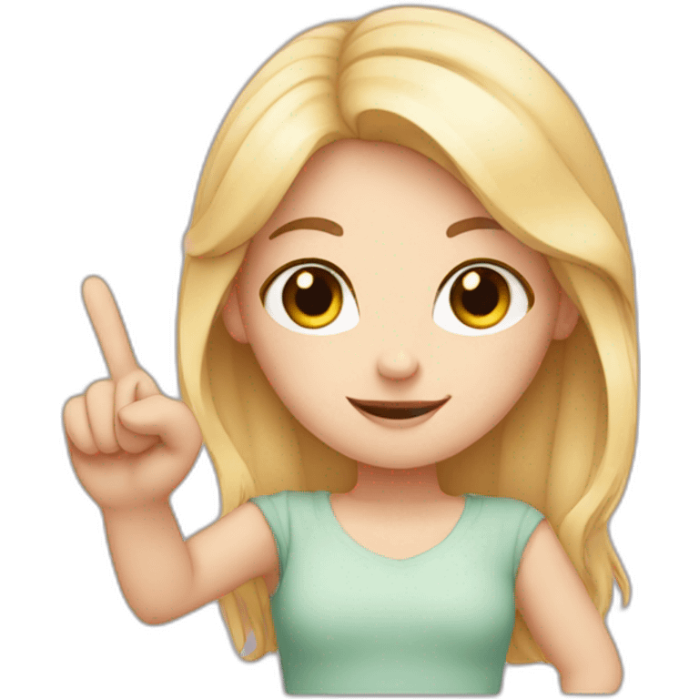 white girl showing three fingers emoji