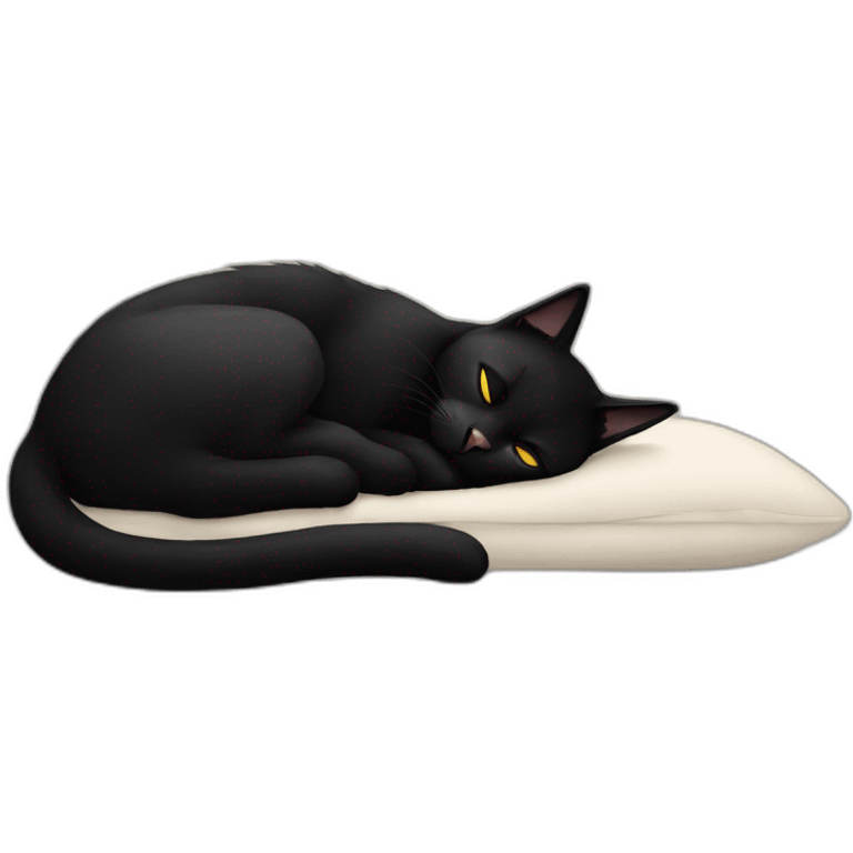 black cat sleeping on human emoji