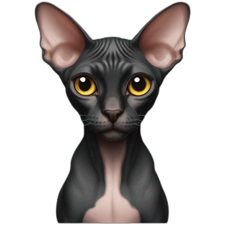 black sphynx cat emoji