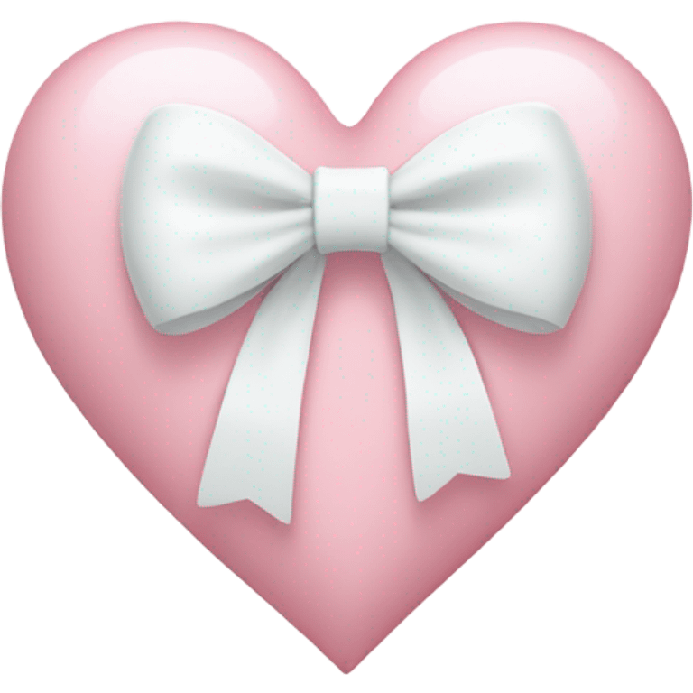 Pastel pink heart with white bow emoji