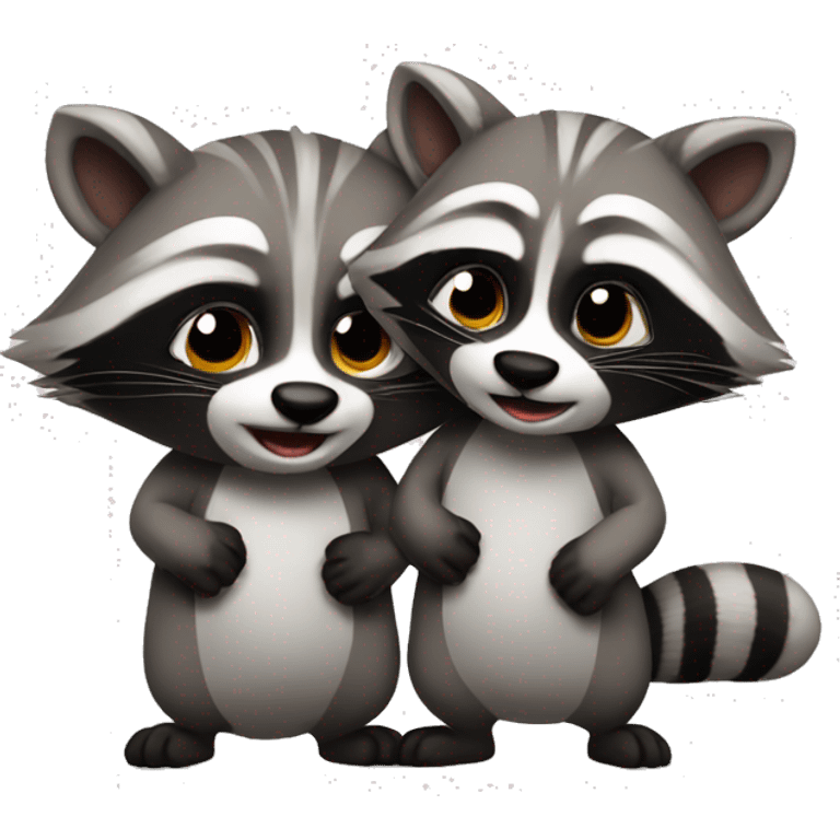 Two Racoons in love emoji