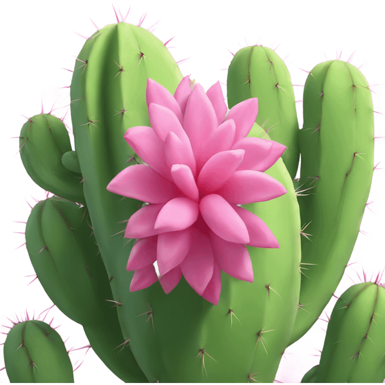 Pink cactus but smooth emoji