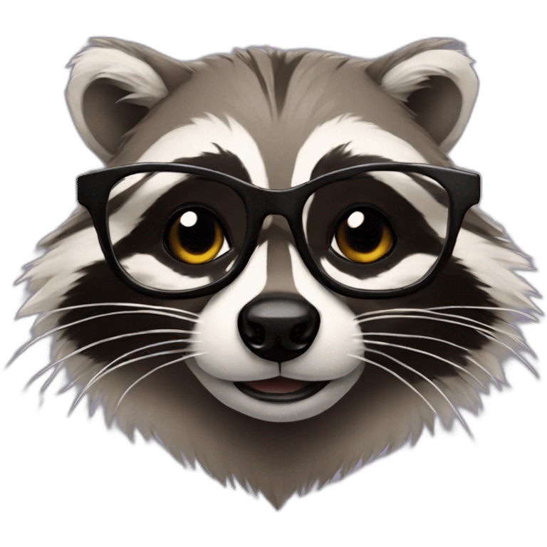 racoon in glasses emoji