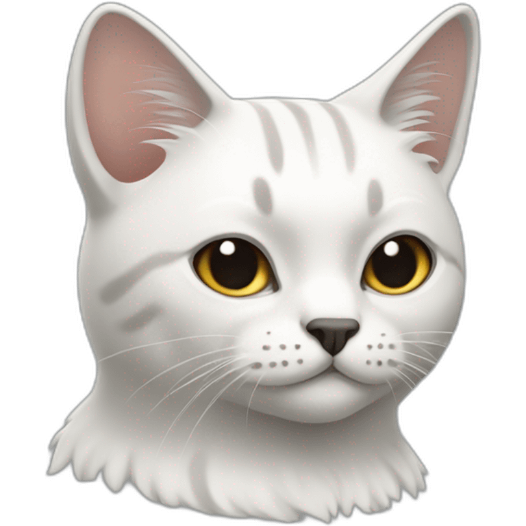 Gato blanco con manchas negras  emoji