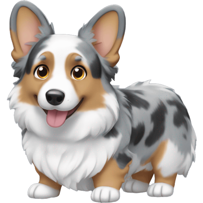 Blue Merle corgi male emoji