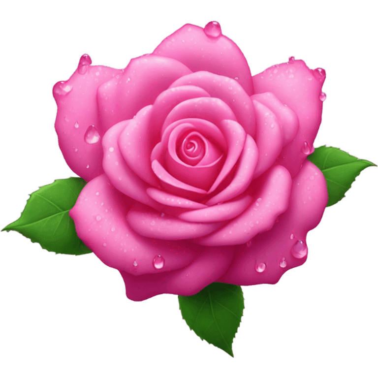 Moist pink rose emoji