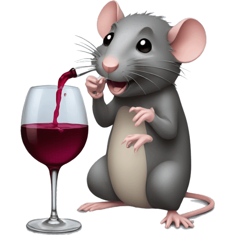 rat drinking wine emoji