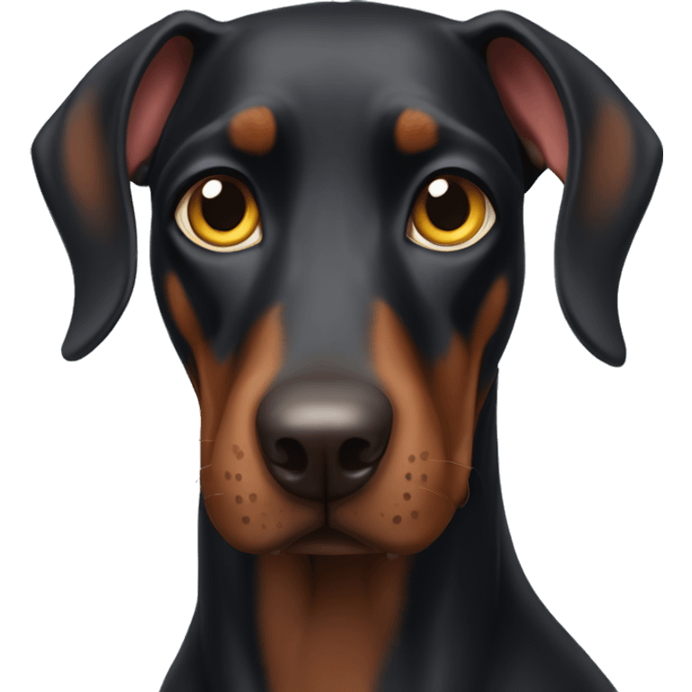 Doberman with cat eyes emoji