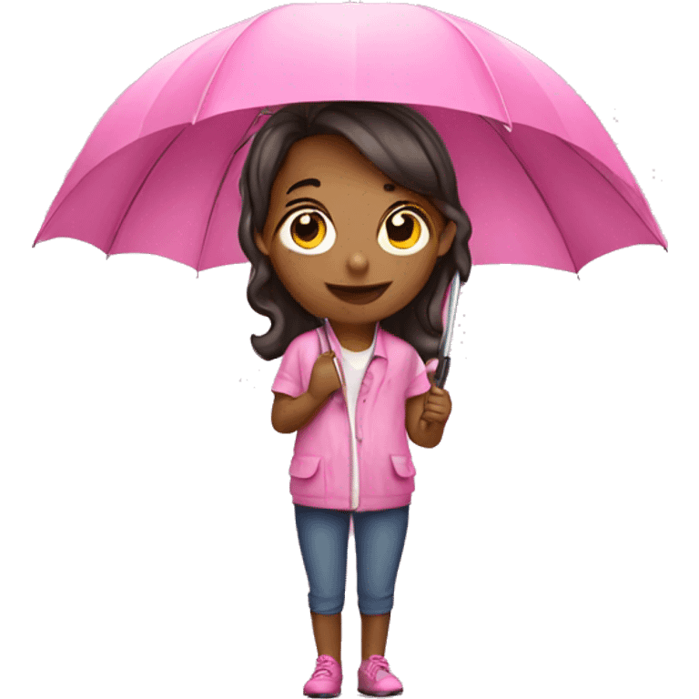 Girl with pink umbrella  emoji