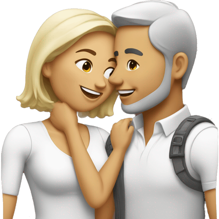 happy couple sharing a kiss emoji