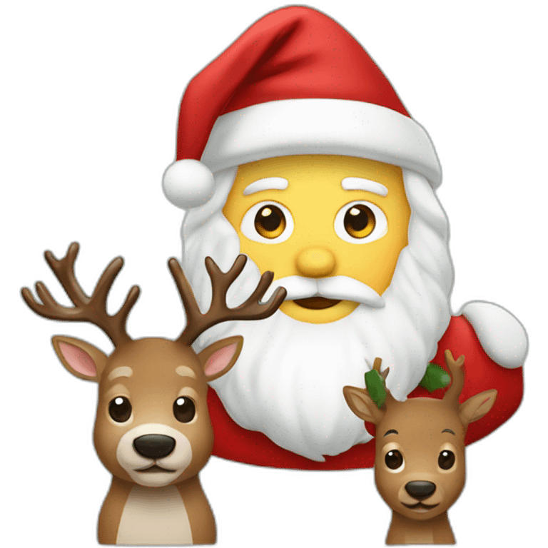 santa klaus with deer emoji