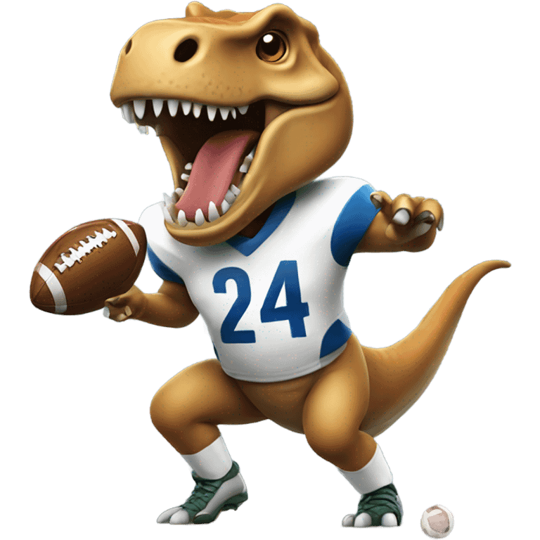 Trex playing football emoji