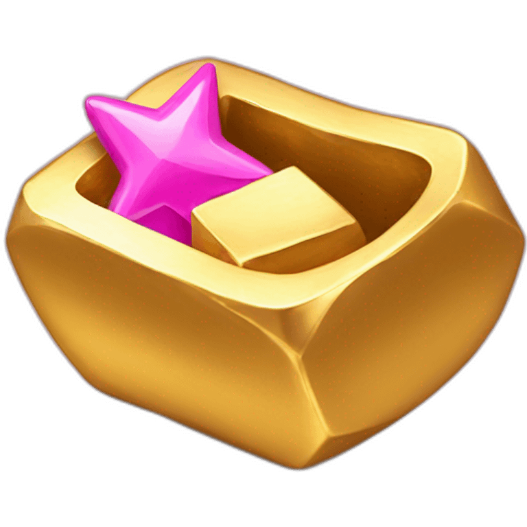 Golden ingot with a pink star  emoji