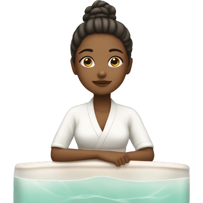 Girl relaxing in spa emoji