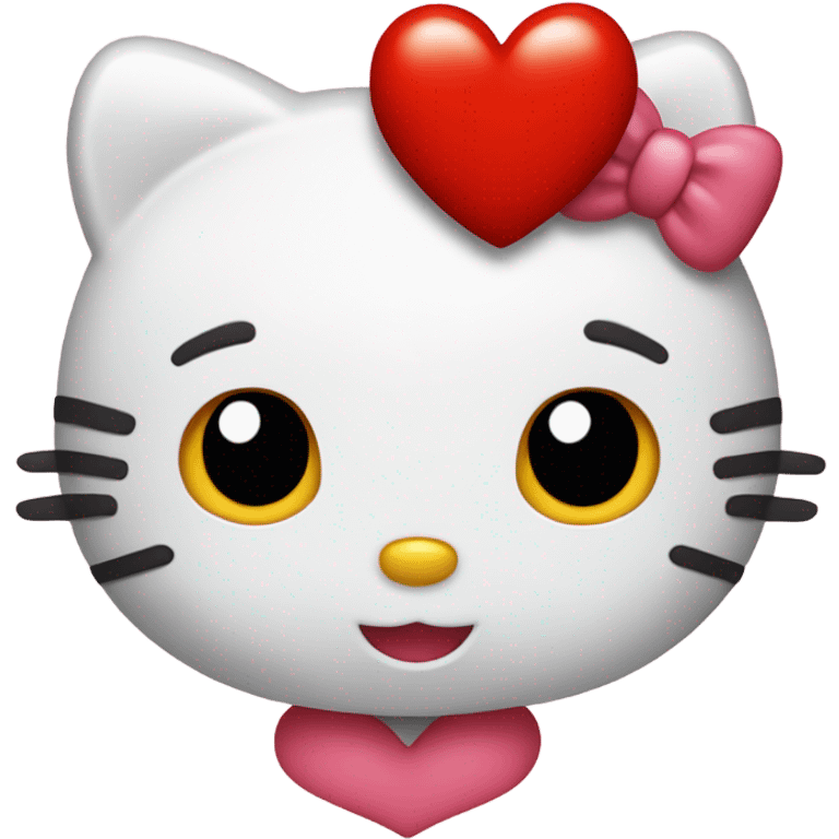 hello kitty with heart emoji