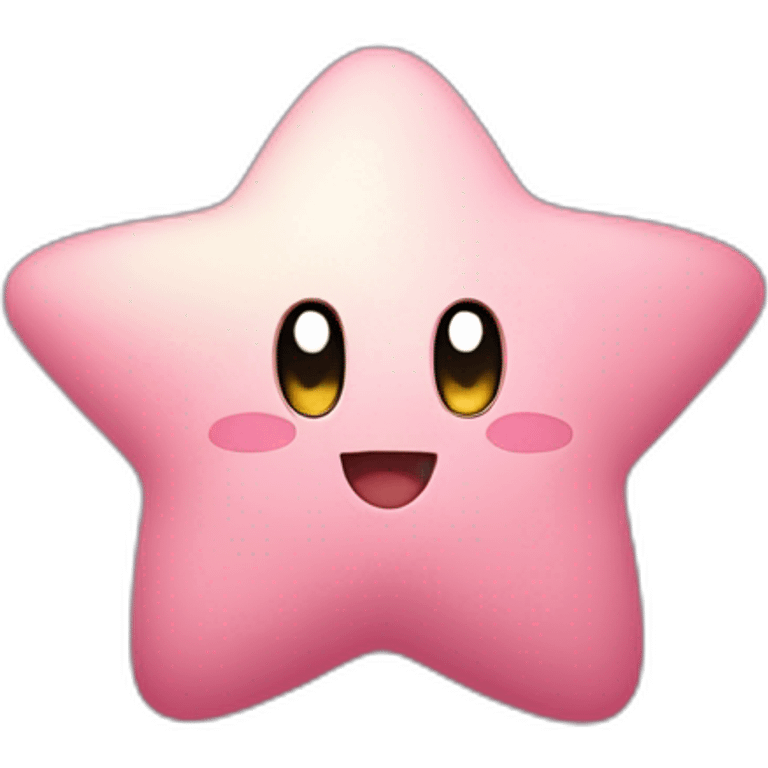 clean cute happy Kirby with a golden star emoji